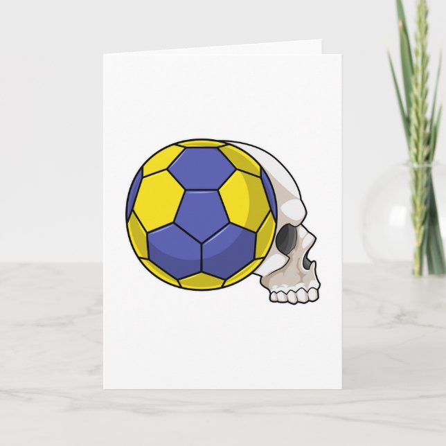 Tarjeta Calavera con deportes de balonmano (Anverso)