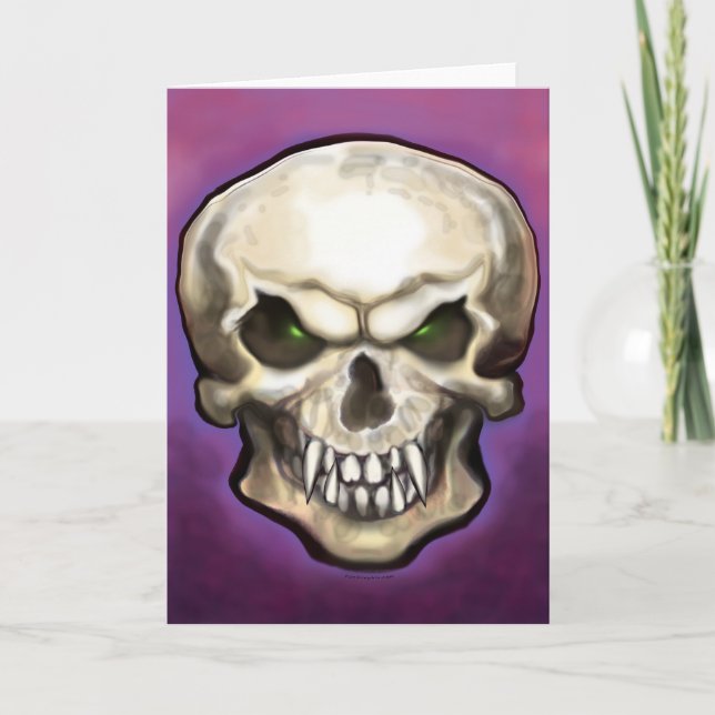 Tarjeta Calavera con fangos (Anverso)