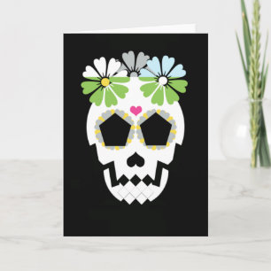 Tarjeta Calavera con flores