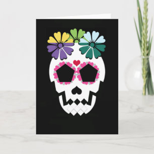 Tarjeta Calavera con flores