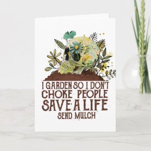 Tarjeta Calavera con jardín para que no ahogue a la gente 