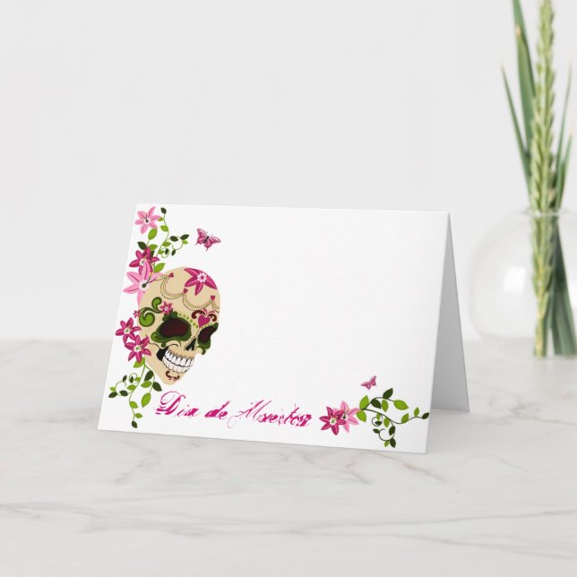 Tarjeta Calavera de azúcar [Día de Muertos] (Anverso)