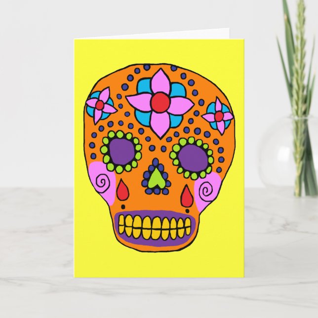 Tarjeta Calavera de azúcar en arte popular mexicano (Anverso)