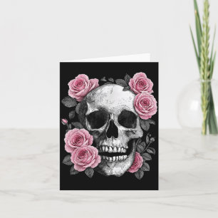 Tarjeta Calavera de azúcar floral rosa cumpleaños flor esq