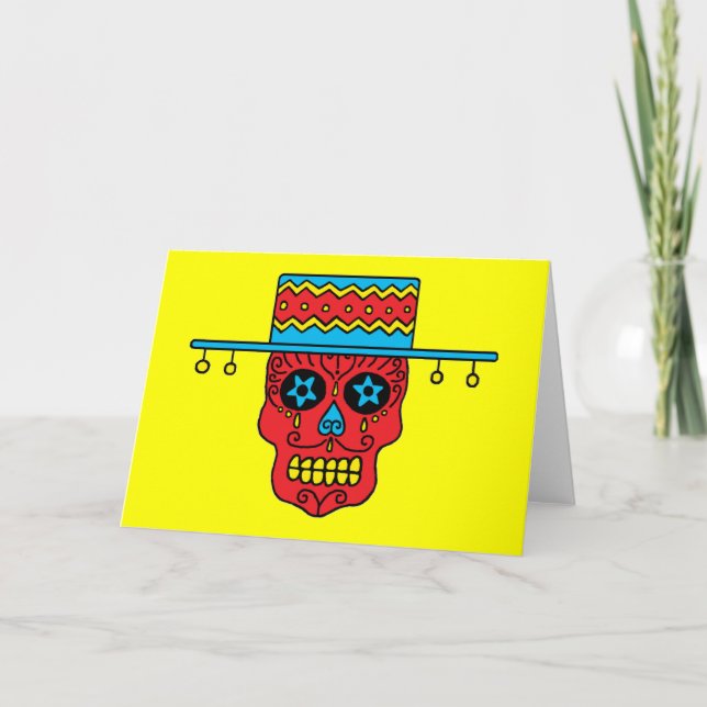 Tarjeta Calavera de azúcar gaucho (Anverso)
