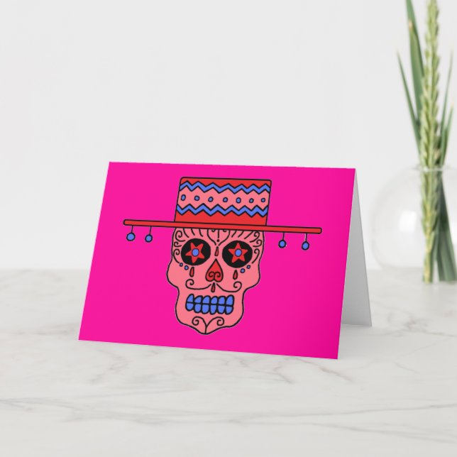 Tarjeta Calavera de azúcar gaucho (Anverso)