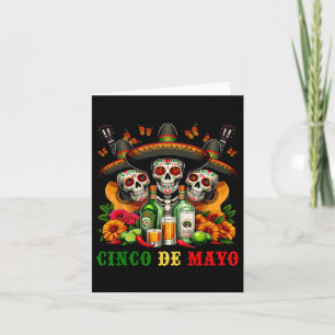 Tarjeta Calavera de azúcar Tequila Cinco De Mayo Fiesta Me