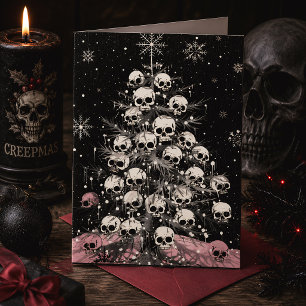 Tarjeta Calavera de Creepmas Árbol de Navidad Gótico Espel
