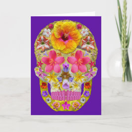 Tarjeta Calavera de flores 4 - Tropical