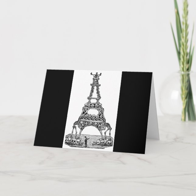 Tarjeta Calavera de la torre Eiffel C. último 1800's (Anverso)