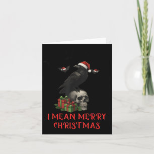 Tarjeta Calavera de Navidad de Cuervo Divertida F-caw-f Go