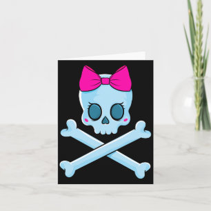 Tarjeta Calavera de pirata Jolly roger cruz de huesos esqu