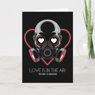 Tarjeta Calavera de San Valentín Máscara de Gas Amor Roman