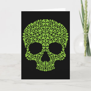 Tarjeta Calavera de trébol afortunada calavera irlandesa D