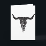 Tarjeta Calavera de vaca Cactus del desierto Boho Longhorn<br><div class="desc">Calavera de vaca Cactus del desierto Boho Longhorn del sudoeste Country _1</div>