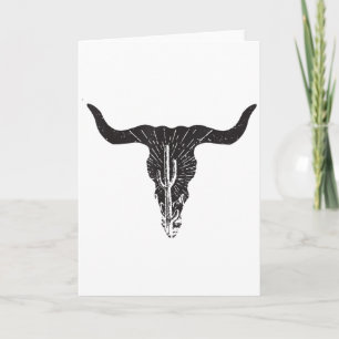 Tarjeta Calavera de vaca Cactus del desierto Boho Longhorn
