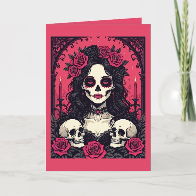 Tarjeta Calavera de Vivir Bella y Ceremonial (Anverso)