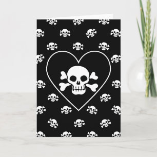 Tarjeta Calavera en el corazón