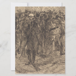 Tarjeta Calavera en la multitud (por Albert Besnard)