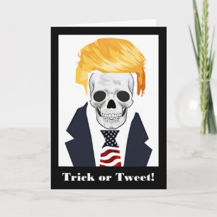 Tarjeta Calavera espeluznante de Halloween Donald Trump