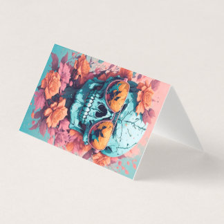 Tarjeta Calavera Floral Colorida