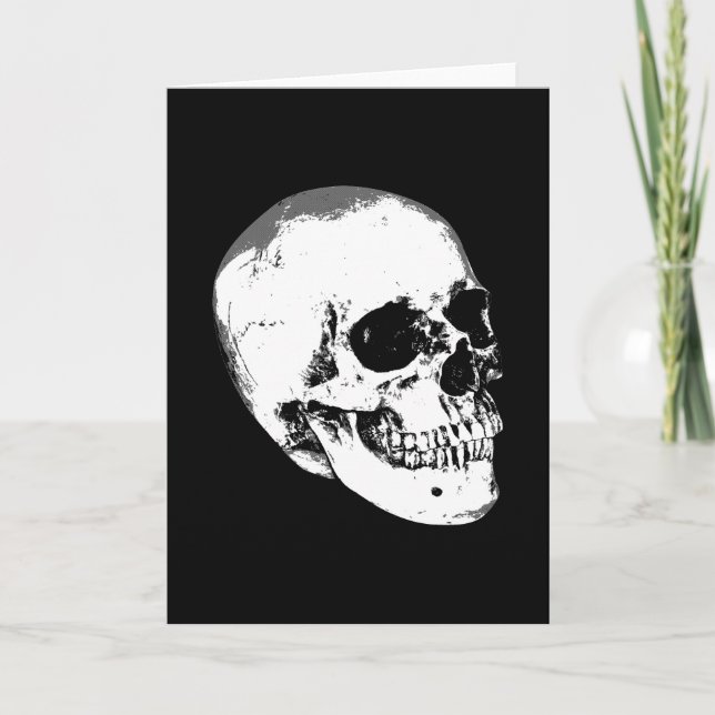 Tarjeta Calavera gótica vintage (Anverso)