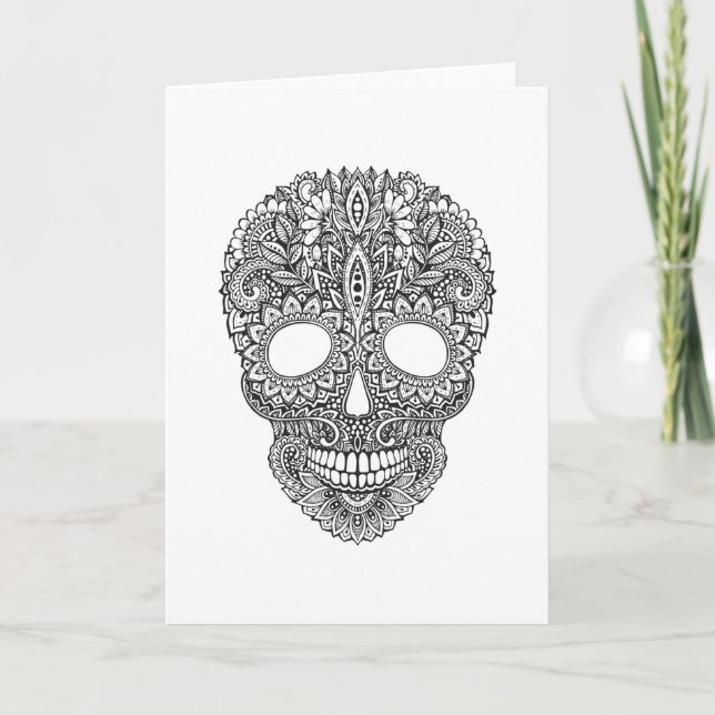 Tarjeta Calavera humana inspirada (Anverso)
