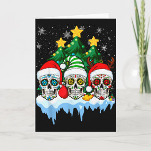 Tarjeta Calavera mexicana Santa Flor Cráneo de azúcar Navi