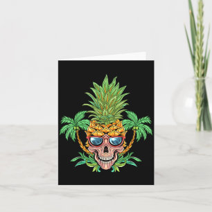 Tarjeta Calavera Piña Aloha Playas Flores Hawaianas