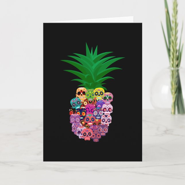 Tarjeta Calavera Pineapple Halloween (Anverso)