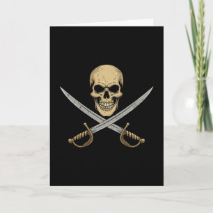 Tarjeta Calavera Pirata Vintage Crucero Del Caribe Hallowe