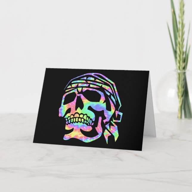 Tarjeta Calavera psicodélica Psycho Skull (Anverso)