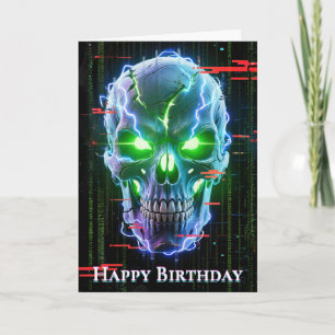 Tarjeta Calavera resplandeciente de la furia de Neon