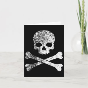 Tarjeta Calavera y huesos cruzados esqueleto pirata jolly