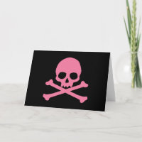 Calavera y Huesos Cruzados Rosa Simple