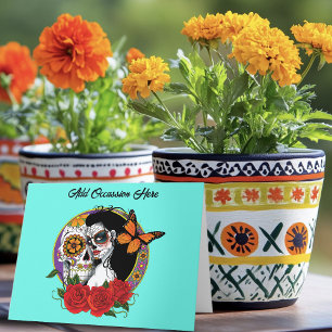 Tarjeta Calaveras de Azúcar Art Nouveau