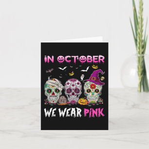 Tarjeta Calaveras De Azúcar En Octubre Usamos Cáncer De Ma