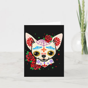 Tarjeta Calaveras de Chihuahua Día de Muertos Perro de Azú