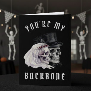 Tarjeta Calaveras de Esqueletos Cumpleaños de Esposo y Esp
