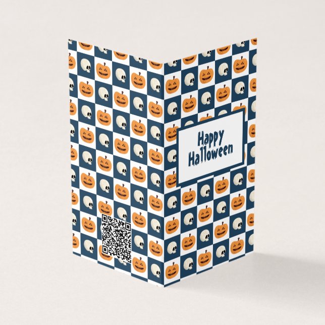 Tarjeta Calaveras y calabazas (Exterior)
