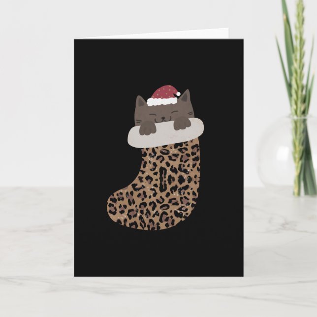 Tarjeta calcetín de Navidad (Anverso)
