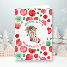 Calcetín de Navidad personalizado con acuarela