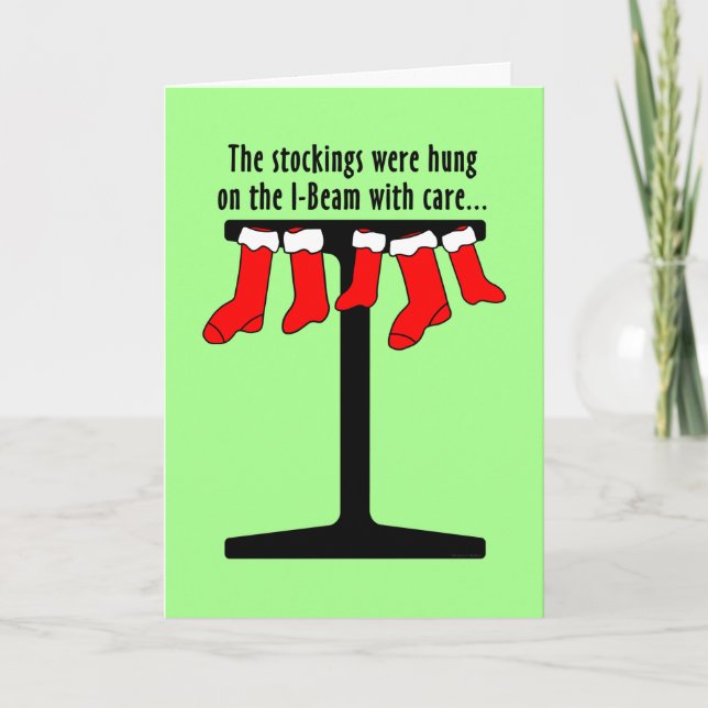 Tarjeta Calcetines de Navidad con forma de viga en I (Anverso)
