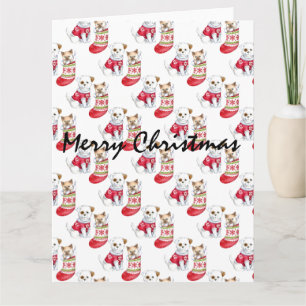 Tarjeta Calcetines de Navidad para Perros y Gatos