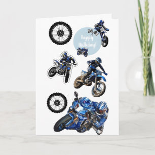 Tarjeta Calcomanías de motocicleta de carreras de biciclet