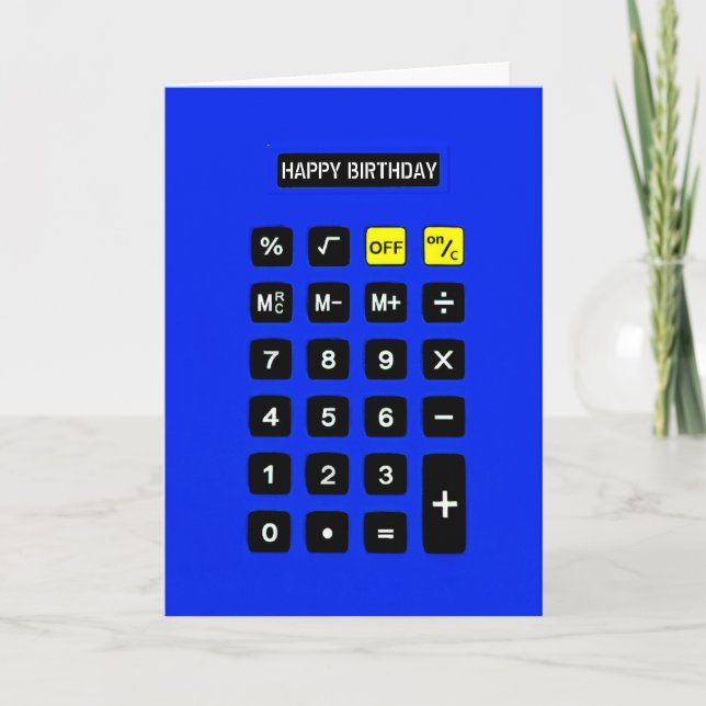 Tarjeta Calculadora de cumpleaños azul (Anverso)