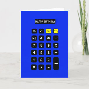 Tarjeta Calculadora de cumpleaños azul