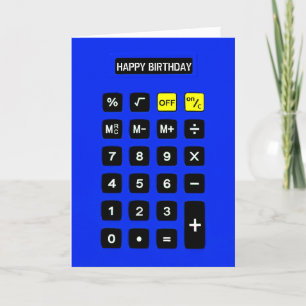 Tarjeta Calculadora de cumpleaños azul
