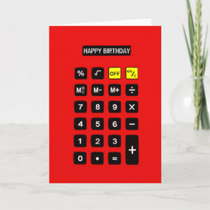 Tarjeta Calculadora de cumpleaños rojo