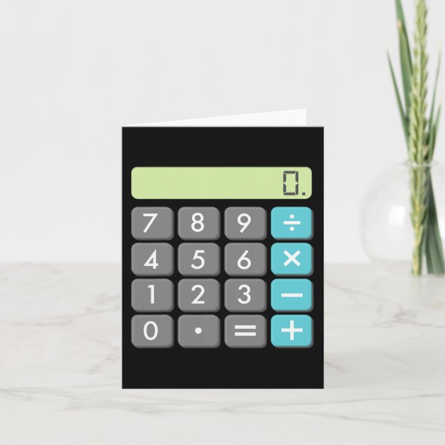 Tarjeta Calculadora Halloween Disstume matemática geek Gua (Anverso)